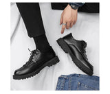 Black Business Casual PU Leather Shoes Male Fashion Black Men's Dress Shoes New Designer Antislip Platform Shoes for Men