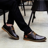 New Spring Autumn Fashion Men Shoes Men Leather Oxfords Shoes Casual Lace-up Formal Business Wedding Dress Shoes Big Size 38-48