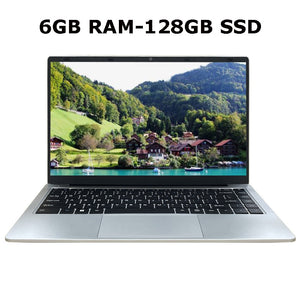 14 Inch Cheap Laptop Intel J4105 DDR4 6GB RAM+1TB SSD Portable Student Win 10 Notebook FHD Screen Computer for Business Office