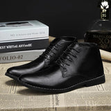 2023 Classic Black High Top Men Derby Shoes Pointed Lace-up Mens Leather Causal Shoes Comfortable Handmade Men White Dress Shoes