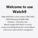 2023 New H12 Smart Watch 9 Compass 4GB ROM Bluetooth Call Local Music NFC Heart Rate Series 9 Smartwatch Men PK Hello Watch 3
