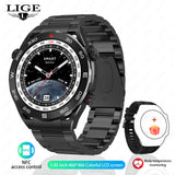 Lige Bluetooth Call Smart Watch AMOLED 466*466 Screen Barometric Altitude Monitor Watch Sport Fitness Luxury NFC Smartwatch Men