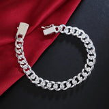 925 Sterling Silver Solid 8/10mm chain Bracelet men women Chain noble wedding Jewelry fashion charms party birthday gift
