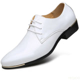 2022 Newly Men's Quality Patent Leather Shoes White Wedding Shoes Size 38-48 Black Leather Soft Man Dress Shoes