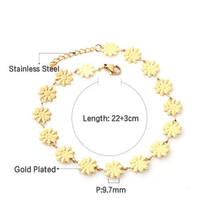 LUXUSTEEL Women’s Mini Heart Chain Anklet Gold Color Stainless Steel Ankle Bracelets On the Leg Trendy Bobo Jewelry Gifts
