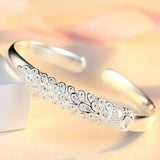 925 Sterling Silver Peacock Opening Screen Bracelet Bangle For Women Fashion Party Wedding Accessories Jewelry Gift