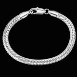 925 Sterling Silver Bracelet 5MM Braided Pattern For Women Men Fashion Chain Wedding Party Engagement Jewelry Gift