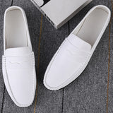 Summer Mens Casual Loafers Leather Loafer Shoes For Men Fashion Light Flats Man White Sneakers Slip-On Driving Big Size 38-47