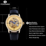FORSINING Men Creative Mechanical Watch Mens Vintage Skeleton Automatic Watches Leather Strap Casual Wristwatches