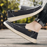 Summer Denim Canvas Men Breathable Casual Shoes Outdoor Non-Slip Sneakers Comfortable Driving Shoes Men's Loafers Big Size 39-47