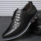 Sneakers Men 2023 Fashion Leather Shoes for Men Brand Lace Up Casual Business Shoes Mens Trainers Flat Bottomed Driving Shoes