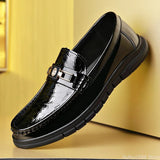 Men Genuine Leather Casual Shoes Comfortable Business Leisure Luxury Crystal Dress Shoes Party Cool Slip-on Loafers