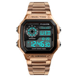PANARS Digital Watch Men's Watch Business 5BAR Waterproof Stainless Steel Strap Wristwatch Men Gifts Relogio Masculino NEW