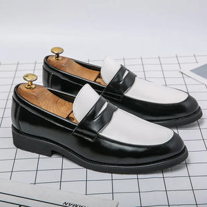 2022 Brand Retro Men Dress Shoes Brogue Party Leather Formal Shoes Wedding Shoes Men Flats Male Oxfords Slip on Loafe Size 38-46