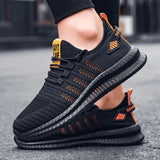 Fashion Men Sneakers Mesh Casual Shoes Lac-up Breathable Lightweight Walking Sneakers Men Shoes Plus Size Summer Tenis Shoes