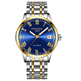 Men Luxury Wrist Watch Mechanical Watch Waterproof Hollow Watch Men Skeleton Gold Crystal Dial Stainless Steel Automatic Watch