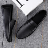 Summer Mens Casual Loafers Leather Loafer Shoes For Men Fashion Light Flats Man White Sneakers Slip-On Driving Big Size 38-47