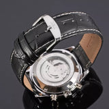 JARAGAR Automatic Mechanical Sport Thin Case Waterproof Men Watches Calendar Week Real Leather Band Man Wristwatch Reloj Hombre