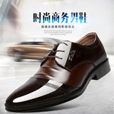 Men Bright Patent Leather Dress Shoes Wedding Business Formal Shoe Casual Pointed Toe Lace Up Fashion Men Dress Shoes Plus 38-47