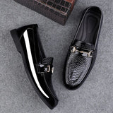 Black Men Shoes Leather Men Dress Shoes Large Size 38-48 2023 Spring and Autumn Loafers Men Slip-On Business Formal Casual Shoes