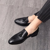 New Men Tassel Loafers PU Leather Formal Shoes Elegant Dress Shoe Simple Slip On Man Casual Shoes Footwear Large Size 48 47 46