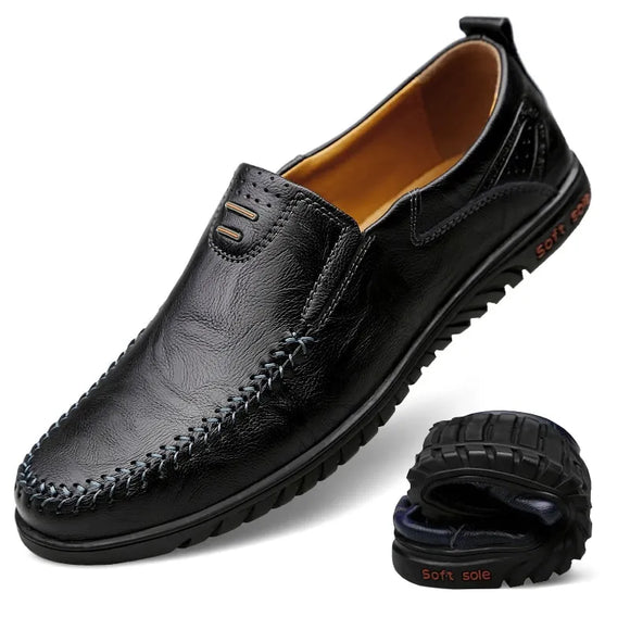 Men Genuine Leather Casual Shoes Handmade With Soft Sole Slip on Formal Loafers Men Moccasins Male Driving Shoes