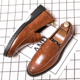 Shoes Brand Leather Mens Penny Genuine Elegant Wedding Party Casual Dress Black Brown for Men Loafers