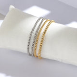 Stainless Steel 3MM 4MM Ball Beads Cuff for Women Men Gold Silver Color Bracelets Charms Metal Statement Jewelry