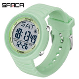 Sanda Big Dial Digital Watch Green Led Electronic Watches Fashion Trend Men Clock Luxury For Women Montre Sport Homme 2022