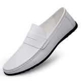 Summer Mens Casual Loafers Leather Loafer Shoes For Men Fashion Light Flats Man White Sneakers Slip-On Driving Big Size 38-47
