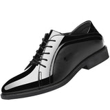 Men Dress Shoes Patent Leather Oxford Shoes Male Formal Shoes Big Size 38-48 Handsome Men Pointed Toe Shoes for Wedding