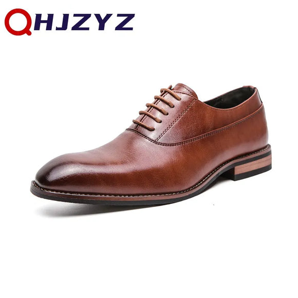 Luxury Men Gentleman Office Casual Shoes 2023 Fashion High Quality Male Pointed Oxford Wedding Leather Dress Shoes Free Shipping