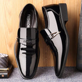 Men's Dress Leather Shoes Slip on Patent Mens Casual Oxford Shoe Moccasin Glitter Male Footwear Pointed Toe Shoes for Men