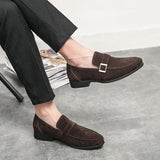 New Men Classic Fashion Business Casual Wedding Dress Shoes Prom Party Loafers Suede Stitches Luxury Designer Casual Men's Shoes