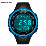 SANDA Man Watch Waterproof Digital Sports Watches New Electronic Products Leather Strap Wrist Timepiece Wristwatch Clock Gift