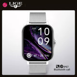 LIGE 2022 Men Smart Watch Women 1.69 Inch Full Touch Sports Fitness Bracelet Bluetooth Call Smart Clock Ladies Smartwatch Men