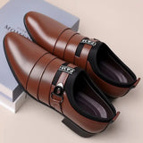 Dress Shoes Men	formal Patent Leather Brown for Man Elegant Italian Loafers Social Men's Classic Casual Plus Size Wedding Shoe