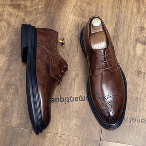 Designer Leather Brogue Business Mens Dress Male Fashion Moccasins Formal Wedding Loafers Office Oxford Shoes For Men Footwear