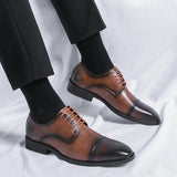 Luxury Business Oxford Leather Shoes Men Rubber Formal Breathable Dress Shoes Male Office Wedding Flats Footwear Mocassin Homme