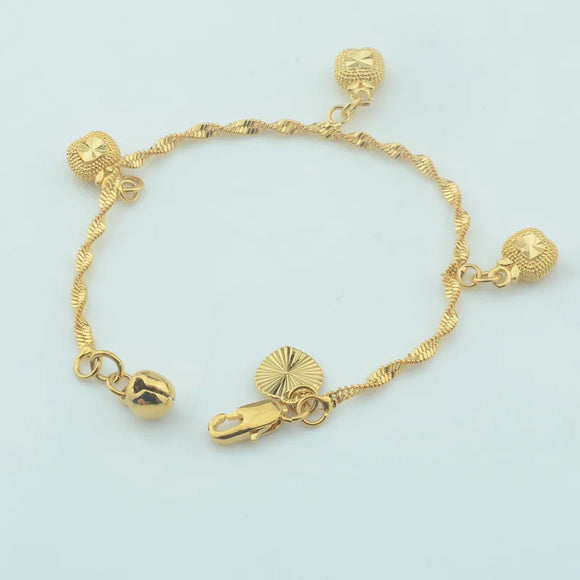 4 Style Babies Cute Toy Jewelry Yellow Gold Color Fruit Heart Baby Bracelet Chains