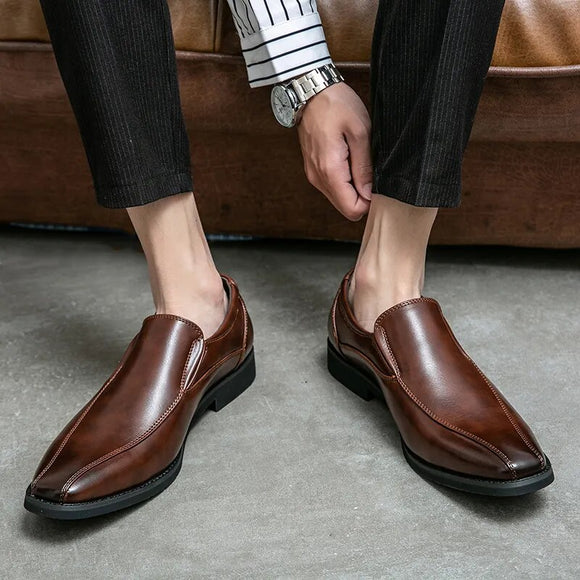 Brand Men Dress Shoes Men Spring Wedding Fashion Office High Quality Leather Comfy Business Man Formal Shoes Luxury Men Shoes
