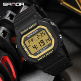 SANDA Multifunctional Mens Watches Military Watch Water Resistant Wear HD LED Display Electronic Watch For Men Relogio Masculino