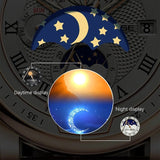 2023 Business Waterproof Mechanical Watches Men Top Brand Luxury Leather Watch For Men Moon Phase Automatic Wristwatch