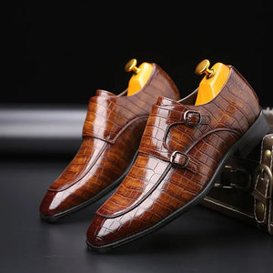 2023 Classic Crocodile Pattern Business Flat Shoes High Quality Men Designer Formal Dress Leather Shoes Men Loafers Party Shoes