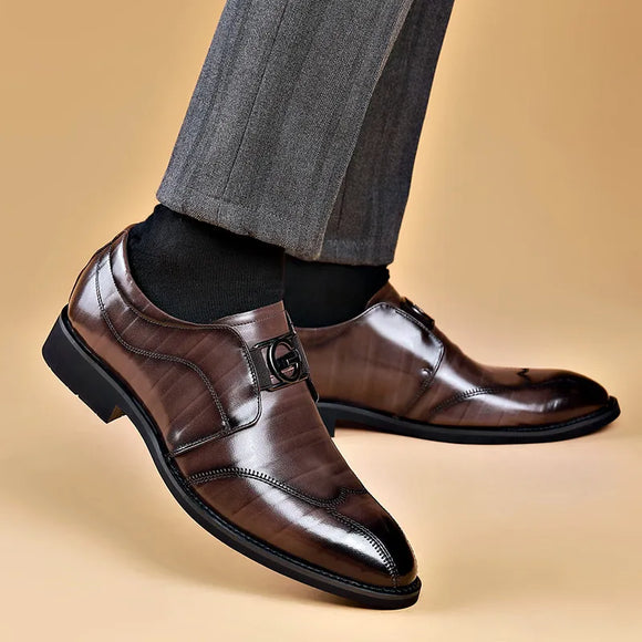 Men Dress Shoes Patent Leather Brogue Shoes for Male Formal Wedding Party Office Shoes Men Oxfords Business Shoes Moccasins Shoe