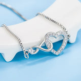 925 Sterling Silver Heart Zircon Bracelets For Women Luxury Designer Jewelry Accessories Holiday Hifts Free Shipping Offers