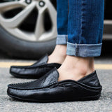 Genuine Leather Men Casual Shoes 2023 Luxury Brand Men Loafers Moccasins Light Breathable Slip on Boat Shoes Zapatos Hombre