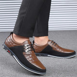 Sneakers Men 2023 Fashion Leather Shoes for Men Brand Lace Up Casual Business Shoes Mens Trainers Flat Bottomed Driving Shoes