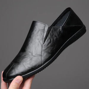 Soft Leather Solid Color Men's Dress Shoes Fashion Casual New Designer Light Spring Autumn Loafers Male Wear Resistance Shoe Men