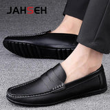 Men Casual Shoes Leather Fashion Men Loafers Handmade Breathable Mens Driving Shoes Moccasins Brand Boat Shoes Plus Size 38-47